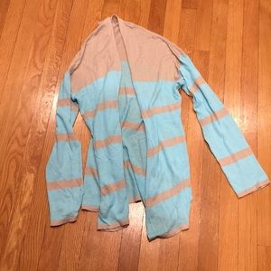 Cyrus Turquoise and Beige Striped Sweater Size XL